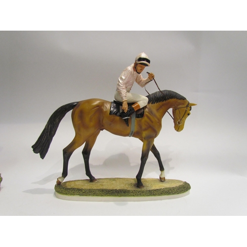 4116 - Three The Hamilton Collection horse racing figural groups: 