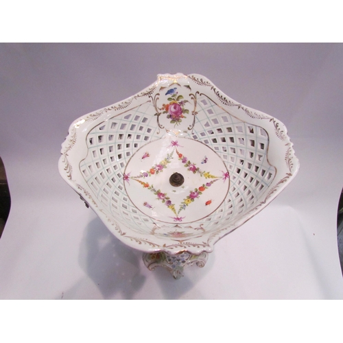 4197 - A 20th Century continental porcelain table centrepiece, floral encrusted and figural detail, 40cm ta... 