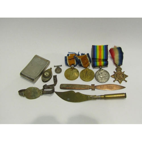 4393 - A quantity of militaria including compass, vesta case inscribed to interior Lt. Col. D.M. Gall M.C. ... 