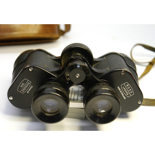 7070 - A pair of Ross London 1930's Stepruva Binoculars and a quantity of opera glasses