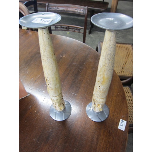 2128 - Two tribal candle sticks