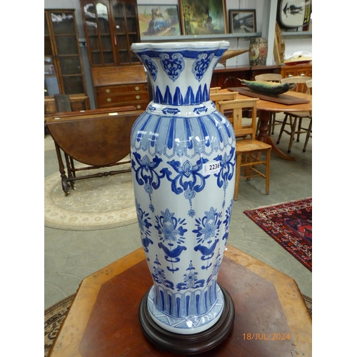 2213 - An Oriental blue glazed vase H:67cm