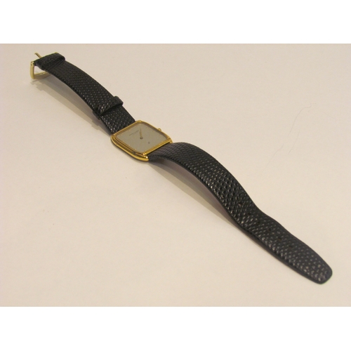 4448 - A Favre-Leuba Swiss made gentleman's wristwatch, number to reverse 0920-51, black leather strap