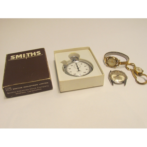 4457 - A Fortis wristwatch (no strap), Dumont lady's wristwatch, Technos lady's watch and Smiths stopwatch ... 