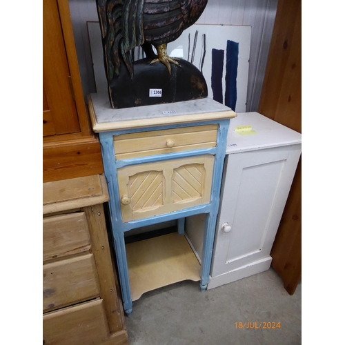 2312 - A 19th Century marble topped French painted pot cupboard