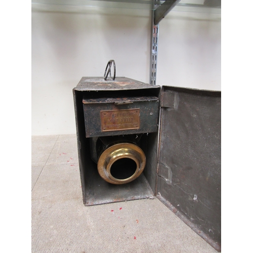 2104 - A metal cased Riley Bros magic lantern