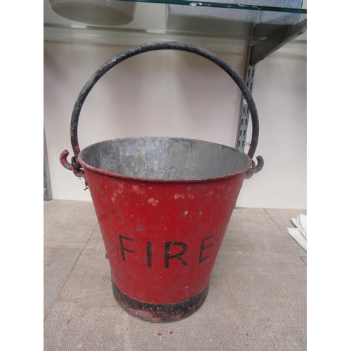 2057 - A painted galvanised BR fire bucket