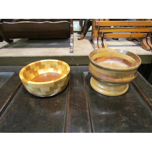 4238 - Two wooden bowls including a Cambridge ware example, 23.5cm diameter