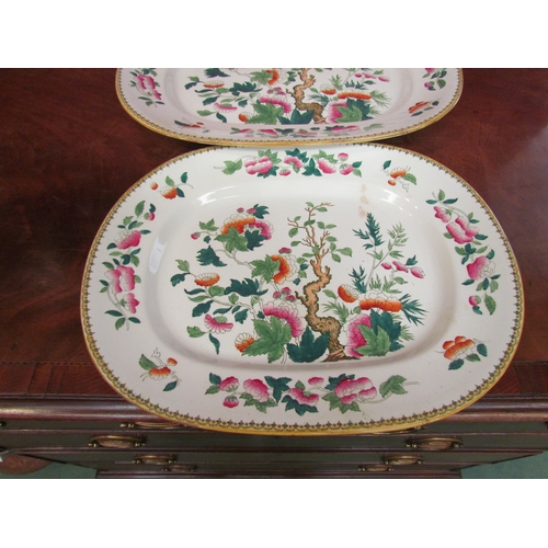 4258 - Two Edwardian Royal Doulton graduating serving plates, largest 44cm long