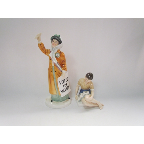 4315 - A Royal Doulton 'Votes for Women' HN 2816 figurine together with another 'Treasure Island' HN2243 (2... 