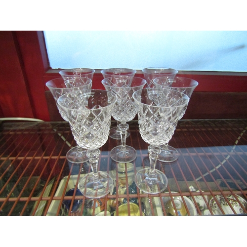 4471 - A set of eight cut glass wine glasses