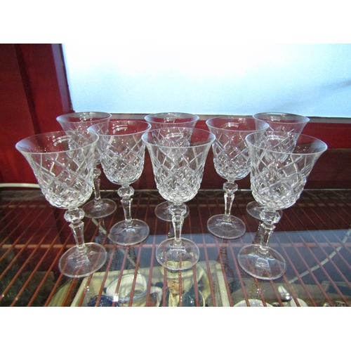 4471 - A set of eight cut glass wine glasses