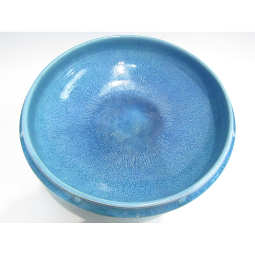 4502 - A Pilkingtons Royal Lancastrian blue glazed pottery bowl, 27cm diameter