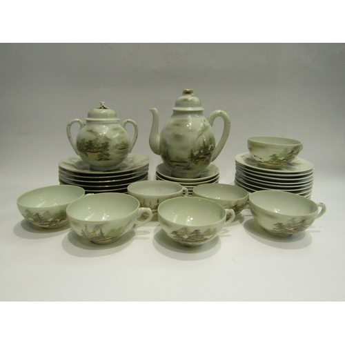 4520 - A quantity of vintage Japanese eggshell porcelain, comprising seven cups and saucers, eleven 6