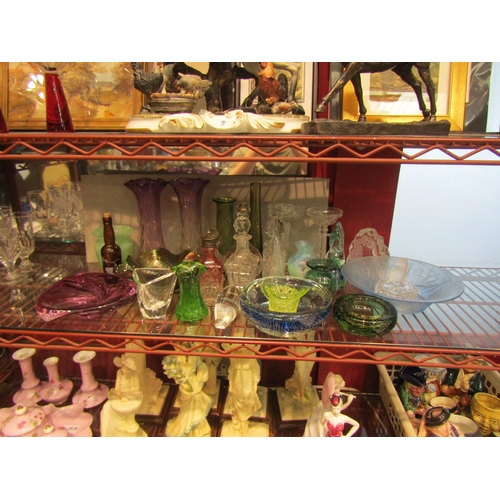 4525 - A selection of Victorian and later glassware including modern design examples such as Whitefriars, V... 