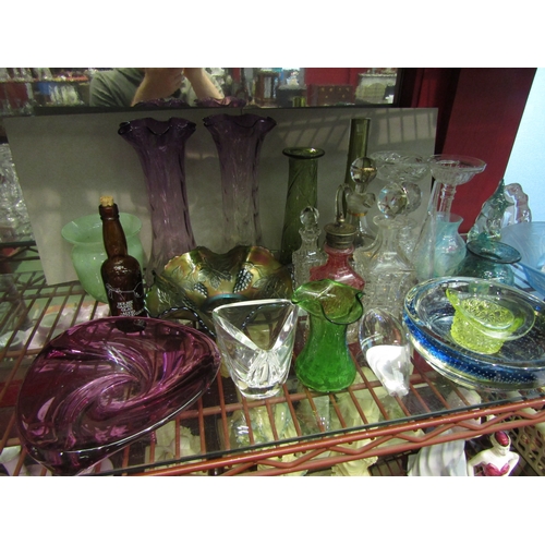 4525 - A selection of Victorian and later glassware including modern design examples such as Whitefriars, V... 