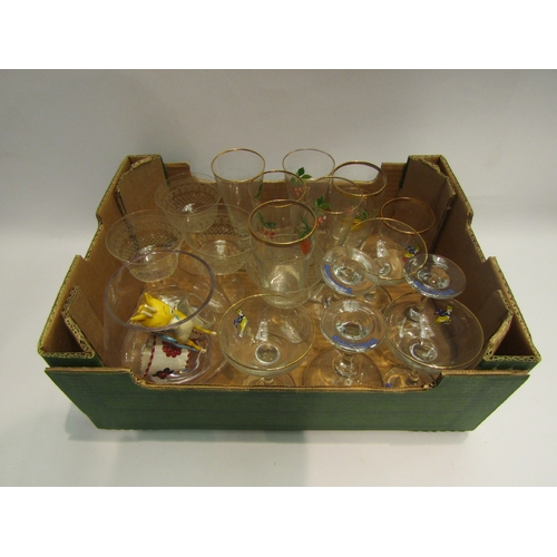 4534 - A selection of glassware including Babycham saucers, a Britvic glass and a sherry glass