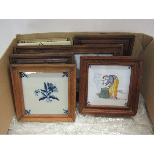 4362 - A box of vintage and antique tiles including Delft, Withersdale, Pilkington's, etc