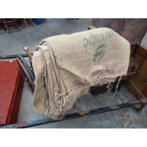 2009 - Nine hessian coffee sacks