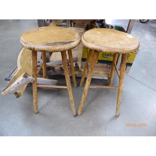 2026 - A pair of 1940's beech stools