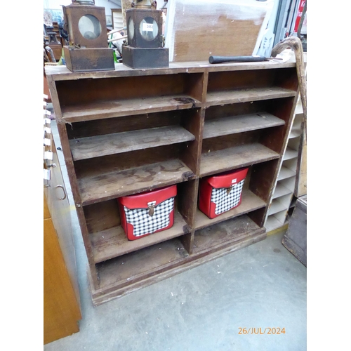 2053 - A rustic pine shelving unit