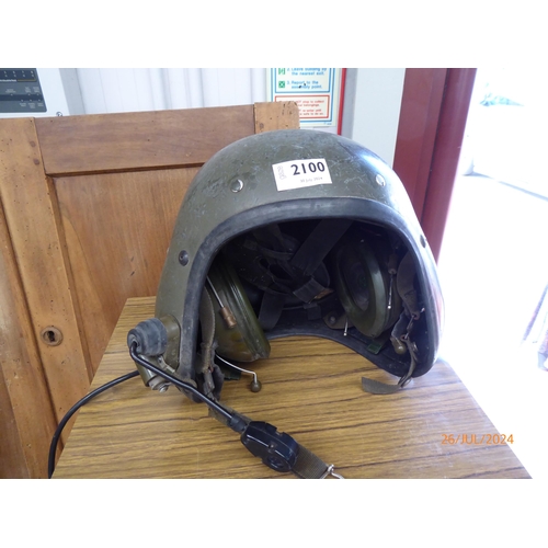 2100 - An ex military helicopter pilots helmet