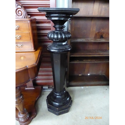 2114 - A Victorian ebonised pedestal