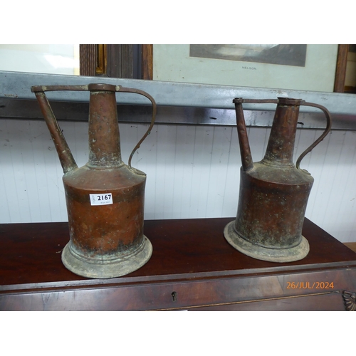 2167 - A pair of Eastern copper water cans