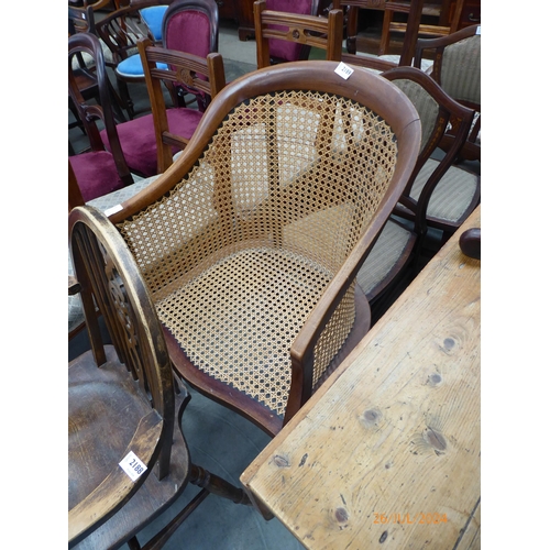 2189 - A 19th Century mahogany bergere chair