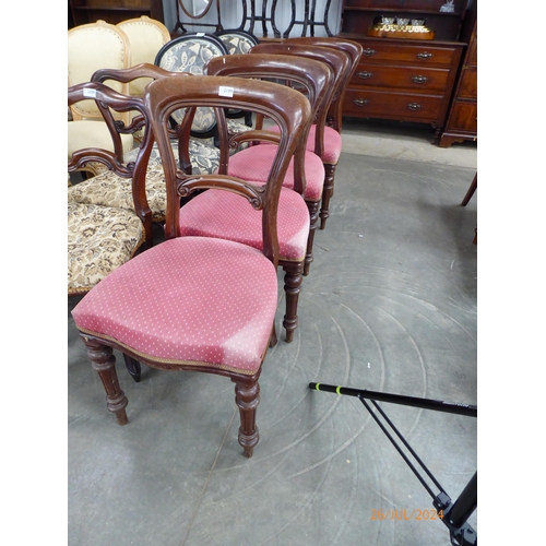 2199 - Four Victorian mahogany balloon back chairs