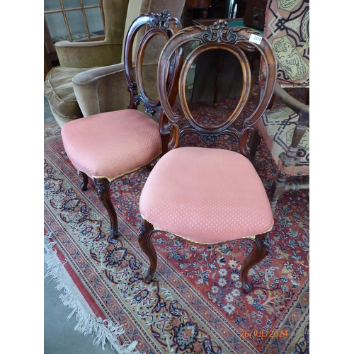 2210 - Two 19th century rosewood dining chairs