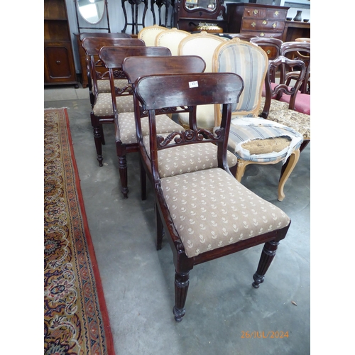 2211 - Five 19th century mahogany dining chairs