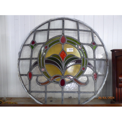 2221 - A 1930's stained glass window a/f