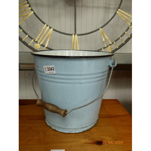 2262 - A blue enamel bucket