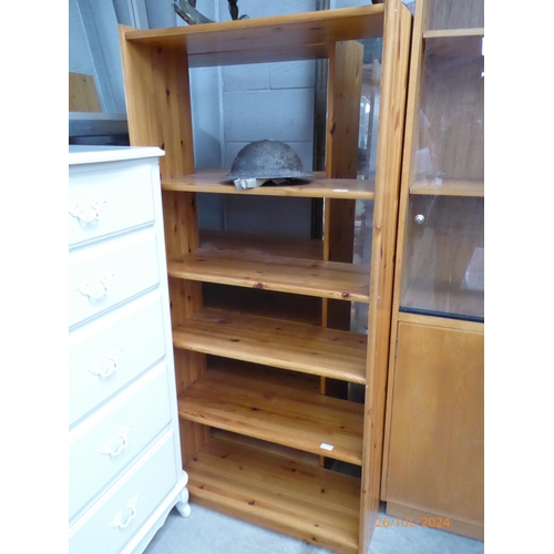 2274 - Two modern pine full height open bookcases