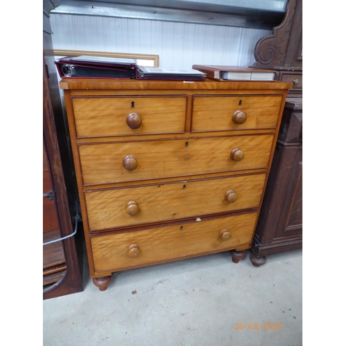 2360 - A victorian satin birch two over three chest of drawers