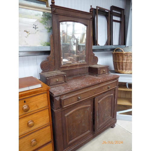 2363 - A 19th century French marble topped dresser