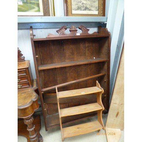 2373 - An Edwardian oak four tier wall hanging shelving unit