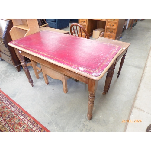 2379 - A dark pine side table, turned supports, together with a Victorian mahogany square top occasional ta... 