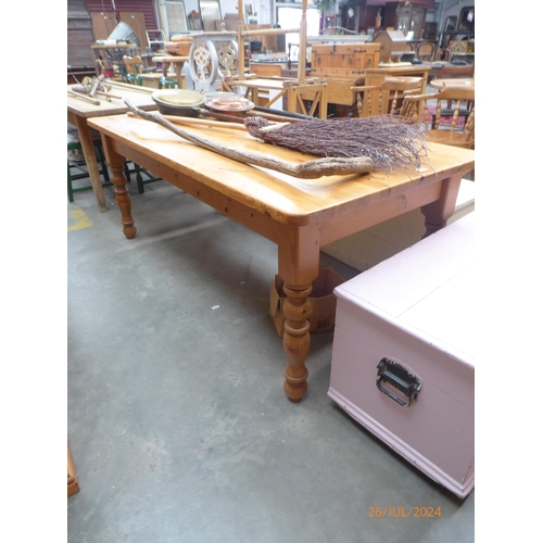 2296 - A Country pine farmhouse table 183cm x 91cm