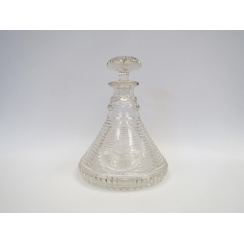 1415 - A Victorian cut glass ship's decanter 