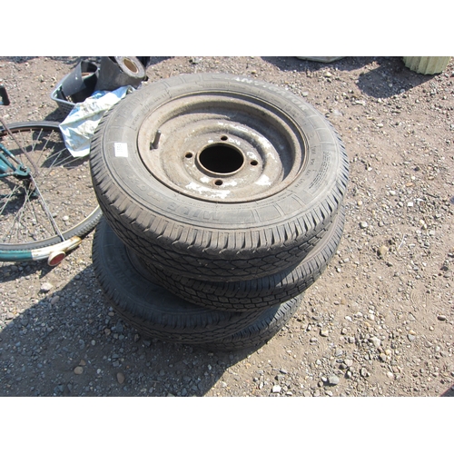 3554 - Four trailer wheels with tyres