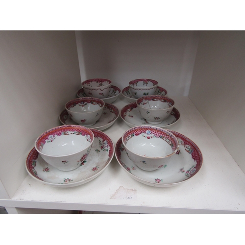 6024 - New Hall 18th Century ceramics, teabowls and a quantity of saucers, bowls and plates (46)