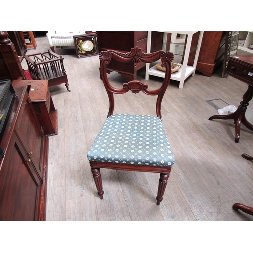 6087 - Four matching Victorian chairs with blue seats and similar example (5)