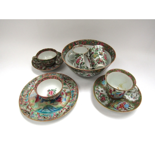 6023 - 19th Century Canton ceramics, bowls, cups and saucers (11)