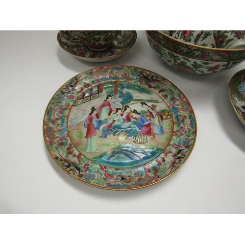 6023 - 19th Century Canton ceramics, bowls, cups and saucers (11)