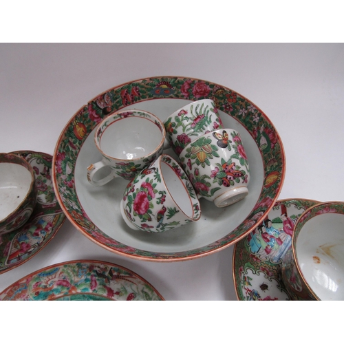 6023 - 19th Century Canton ceramics, bowls, cups and saucers (11)