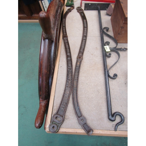 2080 - A pair of iron Ransomes, Sims & Jefferies lawn mower handles