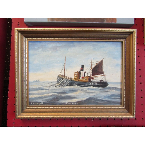 1050 - ROGER BEDINGFIELD: Oil on board fishing boat 