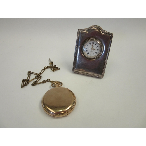 1367 - An R. Carr silver fronted timepiece and a gold plated fob watch